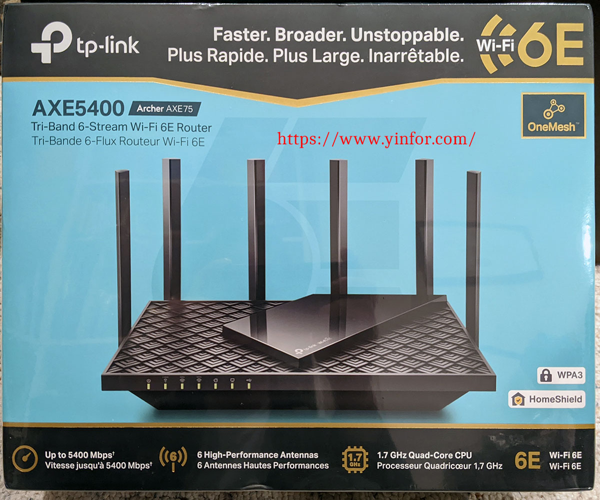 TPLink AXE5400 Archer AXE75 TriBand Gigabit WiFi 6E Router David